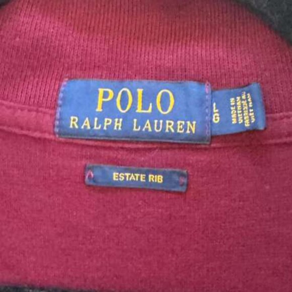 Polo Ralph Lauren Men's Estate Rib Cotton Quarter-Zip Pullover Sweater Maroon L - Picture 3 of 6